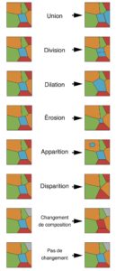 Liste et illustrations des transformations possibles d’un paysage vectoriel et de ses éléments. (Voir aussi Table 1.) 