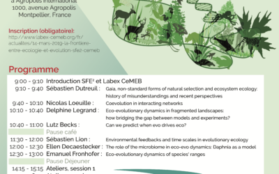 [save the date] Conference day « At the border between ecology and evolution », Montpellier 14th March 2019, CEMEB SFE2