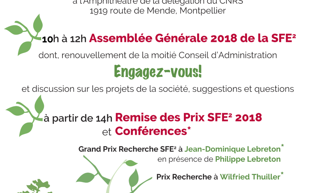 [AG SFE2] Rappel : 23 Janvier 2019 à Montpellier