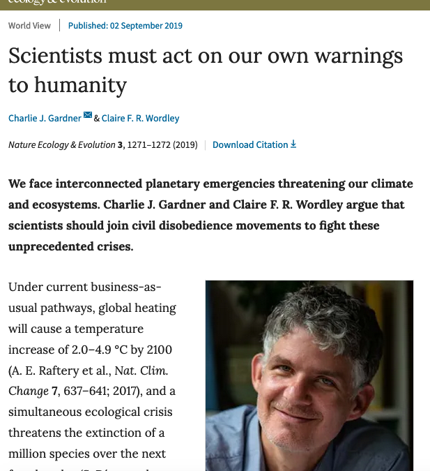 Article Nature – Scientists must act on our own warnings to humanity
